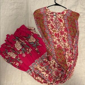 Free People Pink Patterned Floral Dress